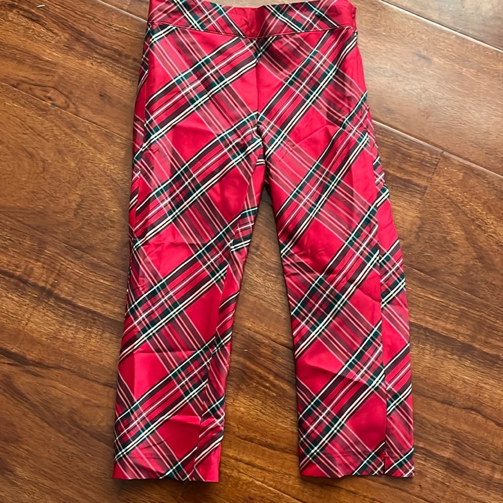 Janie & Jack tartan plaid holiday pants. 100% silk